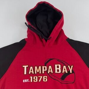 Tampa Bay Buccaneers Hoodie Sweatshirt MENS Black Maroon NFL Football SIZE LARGE